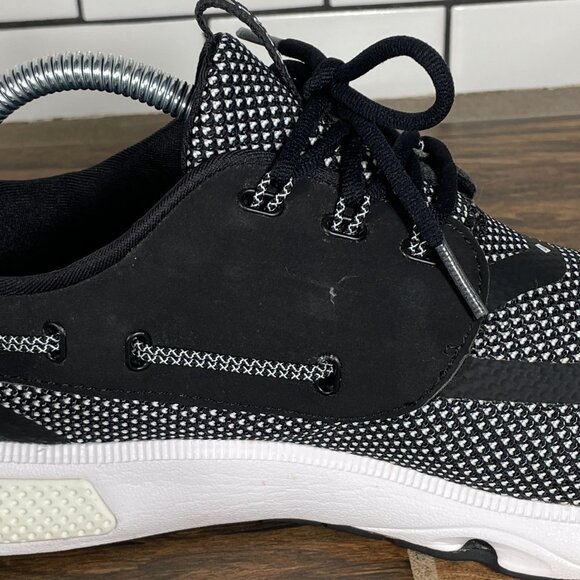 Sperry 7 Seas 3 Eye Womens Size 8.5 Shoes Black White Lightweight Sport Sneakers - Picture 4 of 15